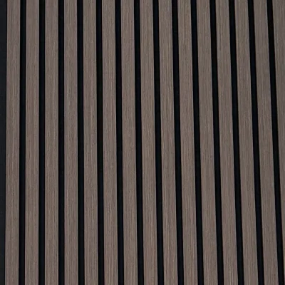 Acoustic Slat Wood Wall Panel Smoke 260x60x2 cm